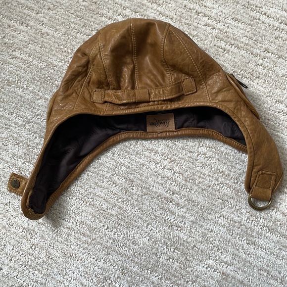 1950s style leather aviator cap NWOT - Picture 2 of 2